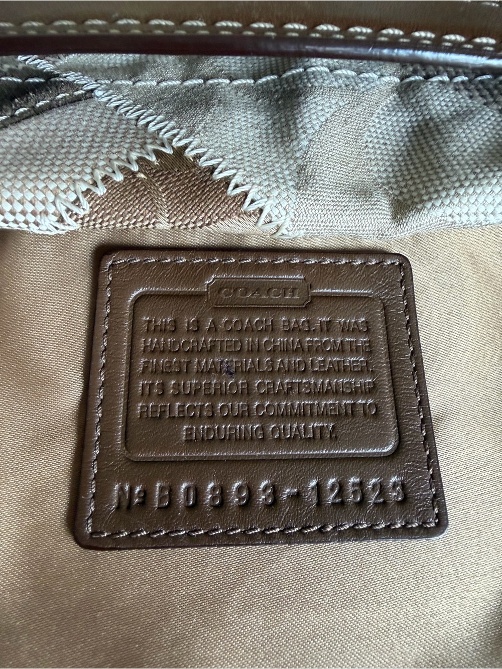 Coach Carly Patchwork Leather-Trim Shoulder Bag in Brown and Tan - Picture 5 of 12